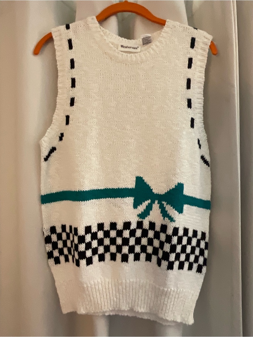 Weathervane Cream Knit Sweater vest  - Classic Crewneck